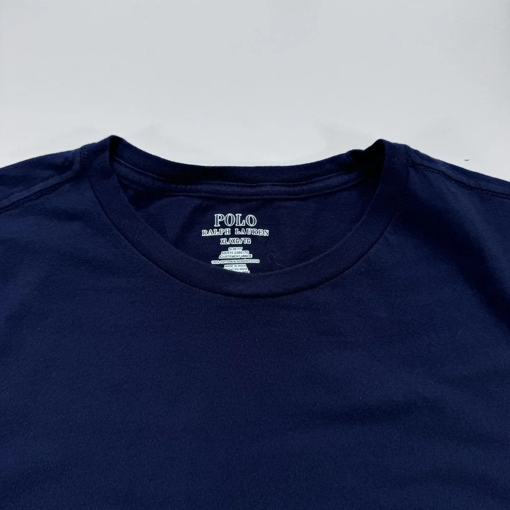 POLO RALPH LAUREN Crewneck Short Sleeve T Shirt Slim Fit Cotton Mens XL Blue